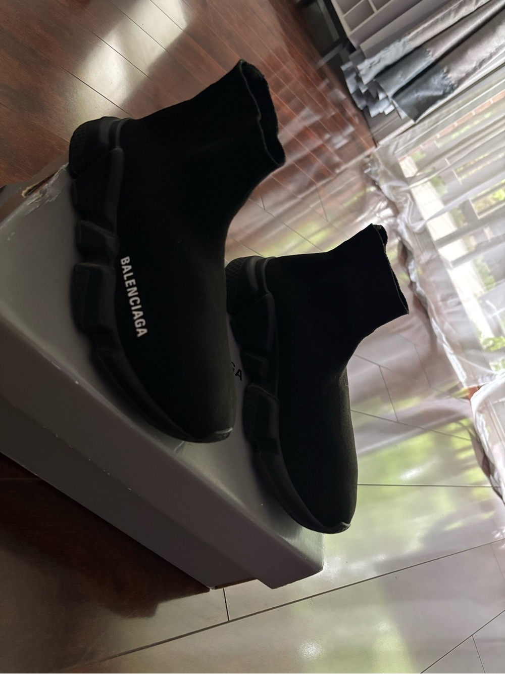 Balenciaga Black Sock-Style Men's Sneakers